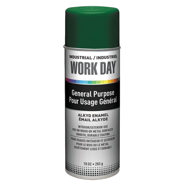 Industrial Enamel Paint, Green, Gloss, 10 oz., Aerosol Can