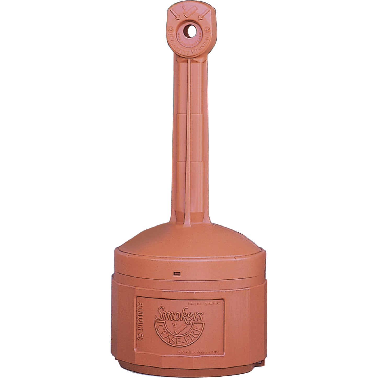 Smoker’s Cease-Fire® Cigarette Butt Receptacle, Free-Standing, Plastic, 4 US gal. Capacity, 38-1/2" Height