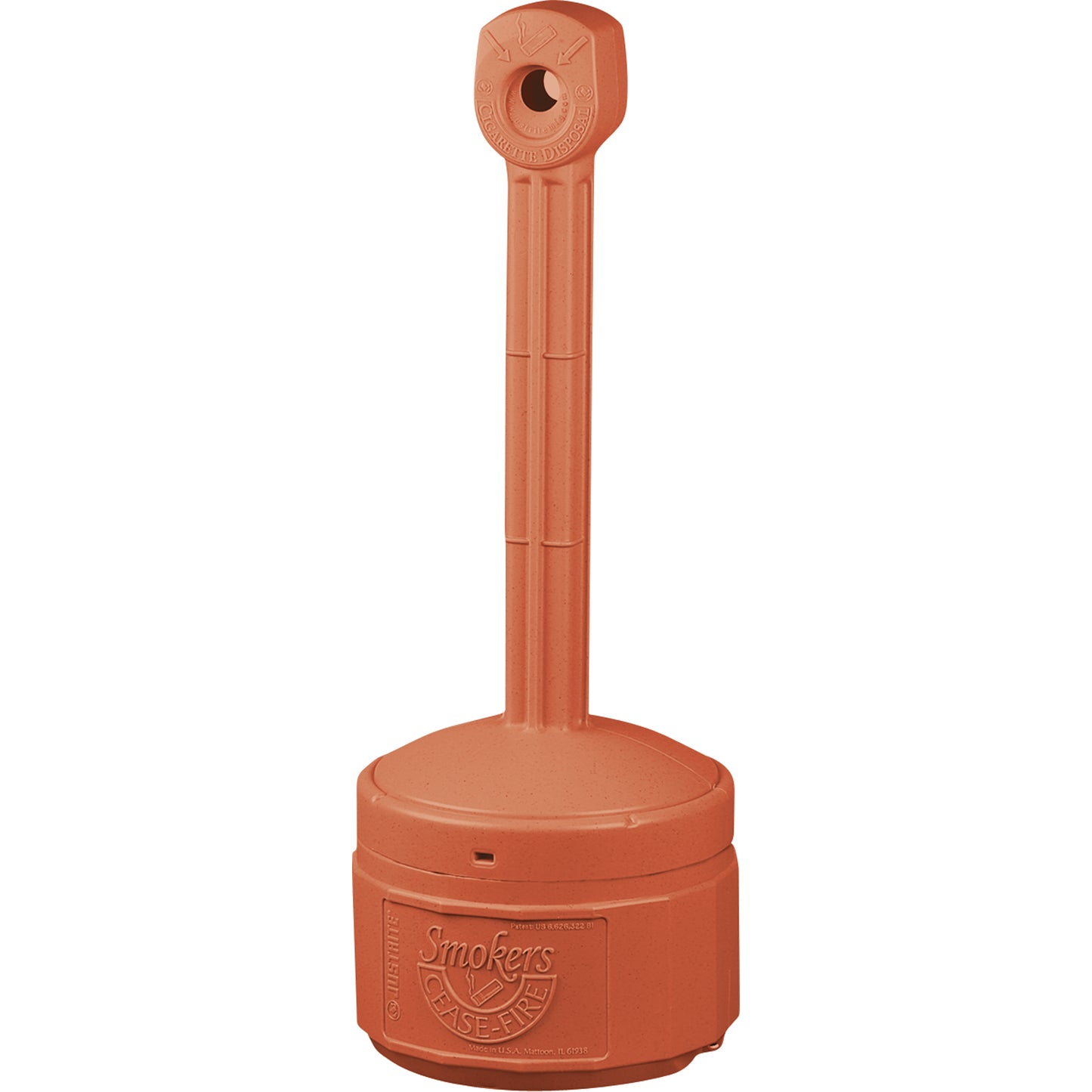 Smoker’s Cease-Fire® Cigarette Butt Receptacle, Free-Standing, Plastic, 1 US gal. Capacity, 30" Height