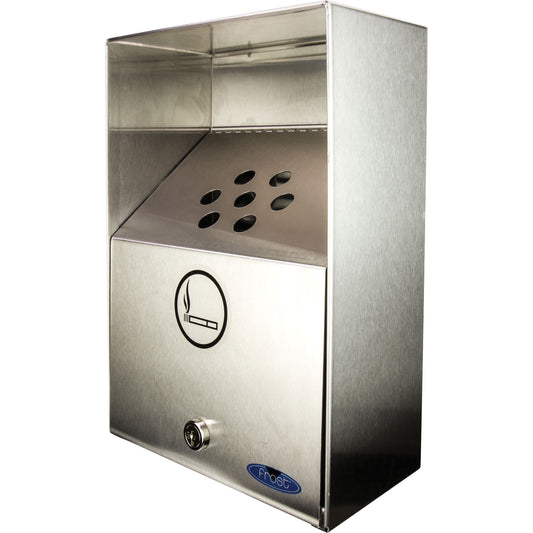 Smoking Receptacles, Wall-Mount, Stainless Steel, 3.3 Litres Capacity, 13-1/2" Height