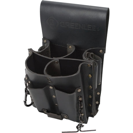Tool Belt Pouch, Multiple Tool Holder, Leather, 8 Pockets