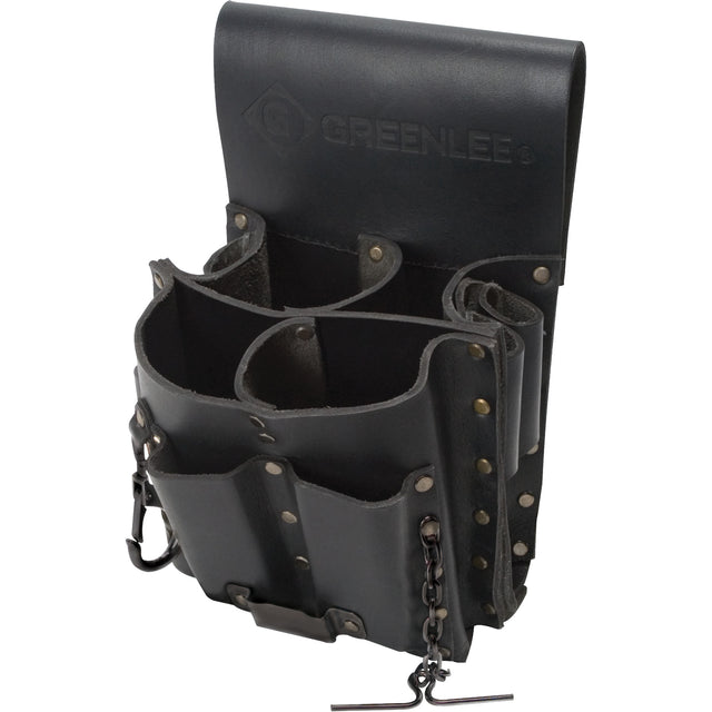 Tool Belt Pouch, Multiple Tool Holder, Leather, 8 Pockets