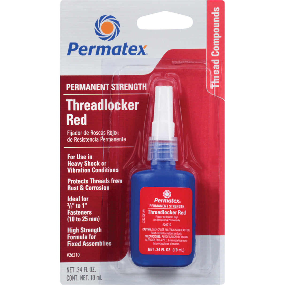 Threadlocker, Red, High, 10 ml, Bottle