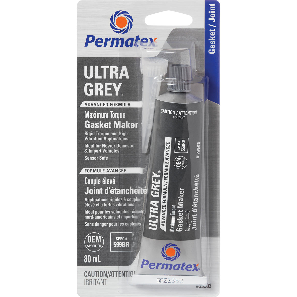 Ultra Grey® Gasket Maker, Tube, 80 ml, -54°C - 260°C/-65°F - 500°F