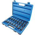 PHB-1216C Drive Hex Bit Set, 16 Pcs, Impact, 1/2" Drive Size
