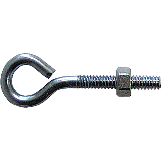Eye Bolt, 3/8" Dia., 6" L, Zinc Plated