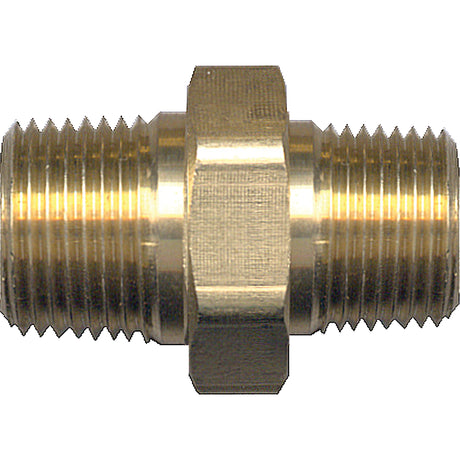 Hex Nipple, Brass, 3/4" x 1/2", NPT x NPT