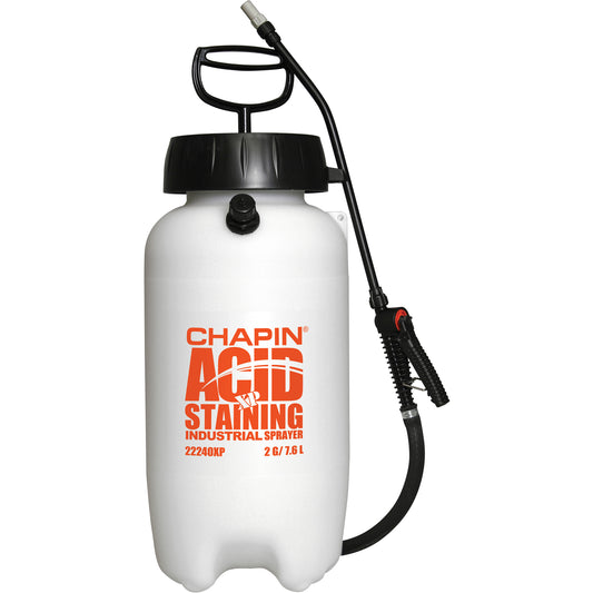 Industrial Acid Staining Sprayers, 2 gal. (7.6 L), Plastic, 12" Wand