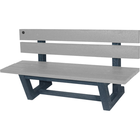 Outdoor Park Benches, Recycled Plastic, 60" L x 17" W x 17" H, Grey