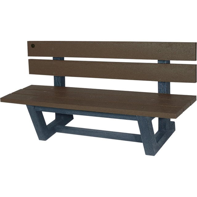 Outdoor Park Benches, Recycled Plastic, 60" L x 22-13/16" W x 29-13/16" H, Umber