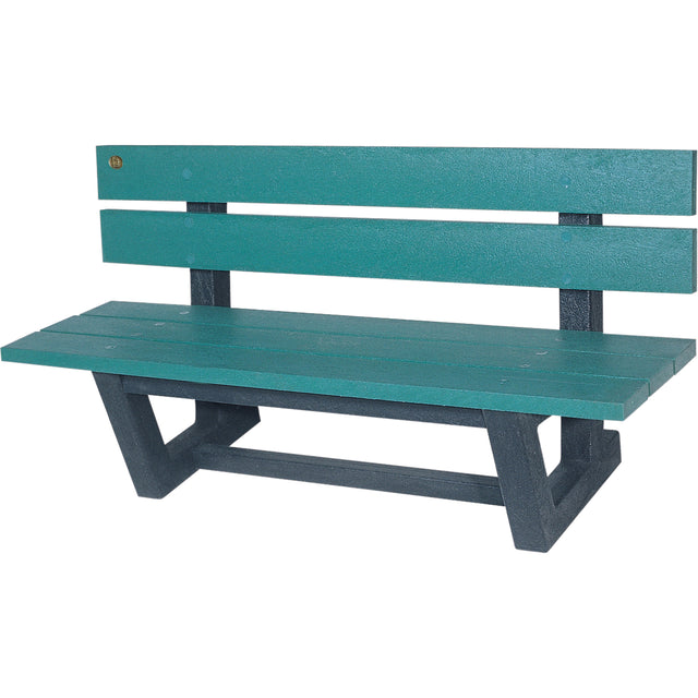 Outdoor Park Benches, Recycled Plastic, 72" L x 23-3/16" W x 29-13/16" H, Green