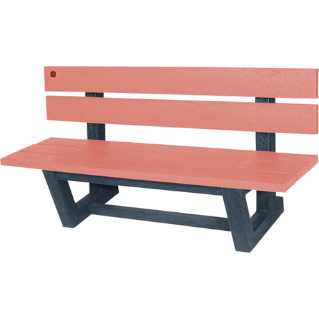Outdoor Park Benches, Recycled Plastic, 60" L x 22-13/16" W x 29-13/16" H, Redwood