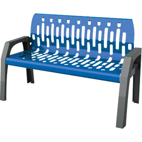 Stream Benches, Steel, 48" L x 25" W x 34" H, Blue