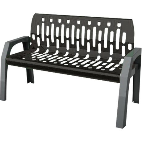Stream Benches, Steel, 48" L x 25" W x 34" H, Black