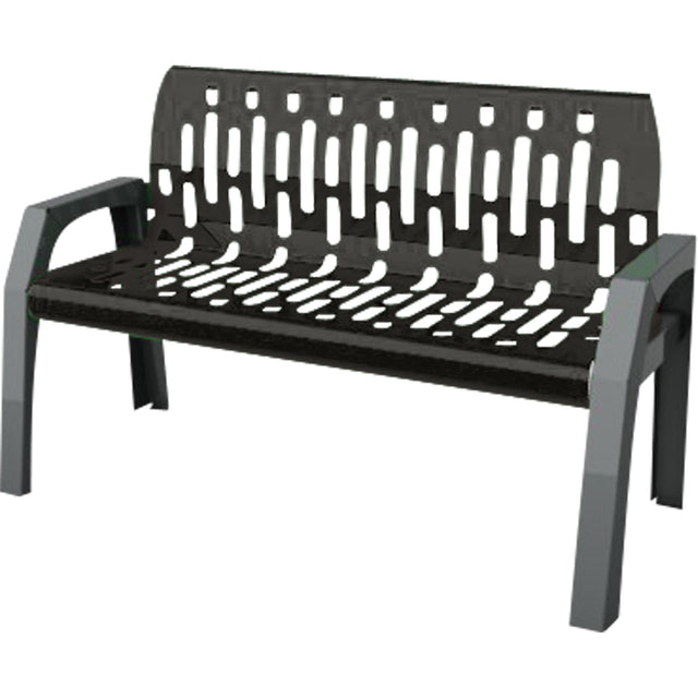 Stream Benches, Steel, 48" L x 25" W x 34" H, Black