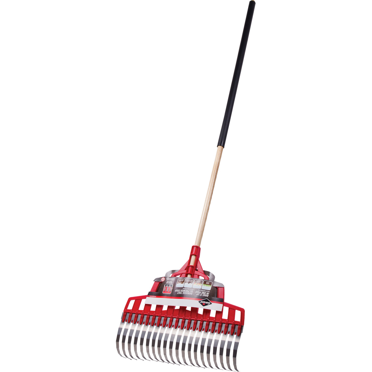 Multi-Purpose Lawn Rake, 20" Blade, 20 Tines, Hardwood Handle, Steel Blade