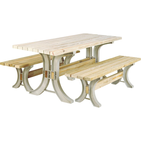 2x4 Basics® Picnic Table & Benches Kit, 8' L x 30" W, Sand