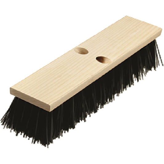 Heavy-Duty Street Broom, 14", Coarse/Stiff, Polypropylene Bristles