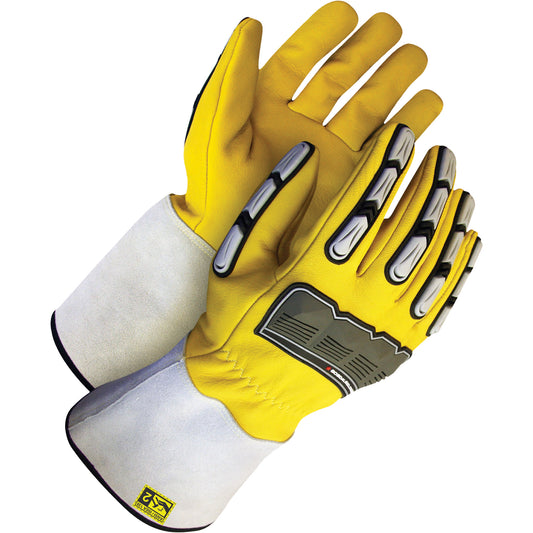 Bob Dale Gloves Deny™ Driver Gloves with Impact Protection, X-Large, Goatskin Palm, Gauntlet Cuff