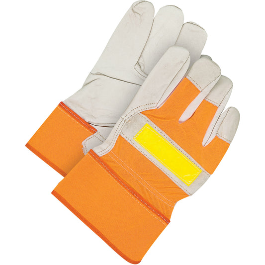 Bob Dale Gloves Classic High-Visibility Fitter Gloves, One Size, Grain Cowhide Palm, Fleece Inner Lining