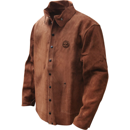 Bob Dale Gloves Gander Brand Split Cowhide Welding Jacket, Leather, X-Large, Brown