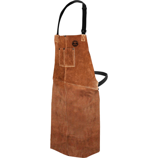 Bob Dale Gloves Leather Welding Apron, Bib, 36" L, Brown
