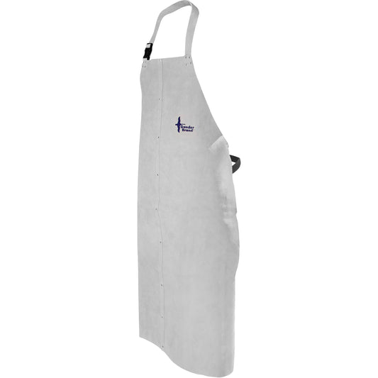 Bob Dale Gloves Leather Welding Apron, Bib, 52" L, Pearl Grey
