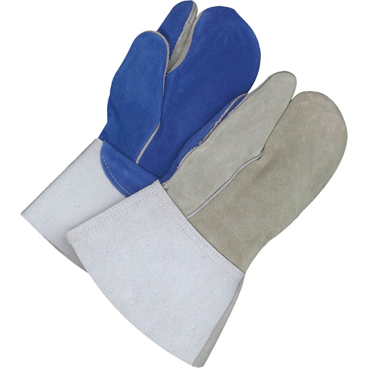 Bob Dale Gloves Gander Brand Lined 1-Finger Welding Mitt with Gauntlet Cuff, Split Cowhide, Size One Size