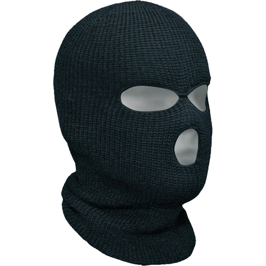 Bob Dale Gloves Classic 3-Hole Balaclava, Acrylic, Black