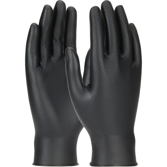 Protective Industrial Products Grippaz™ Skins Ambidextrous Disposable Gloves, 2X-Large, Nitrile, 6-mil, Powder-Free, Black