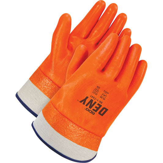Bob Dale Gloves Deny™ Coated Gloves with Safety Cuffs, One Size, PVC Coating, Polyester/Acrylic Shell