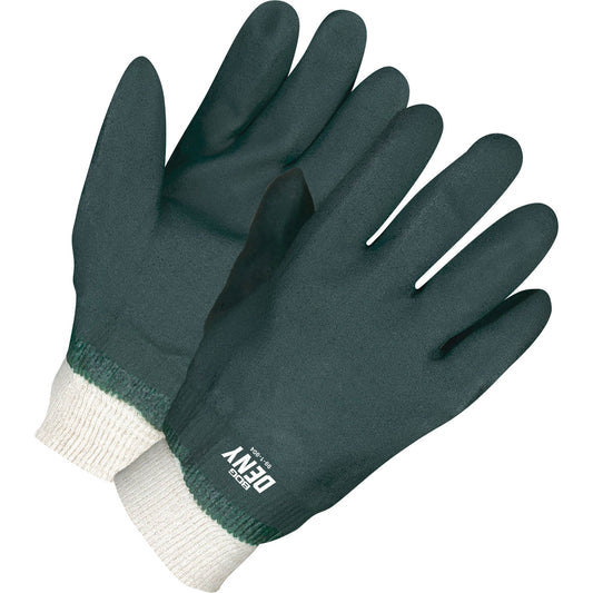 Bob Dale Gloves Deny™ Coated Gloves with Knit Wrists, One Size, PVC Coating, Cotton Shell