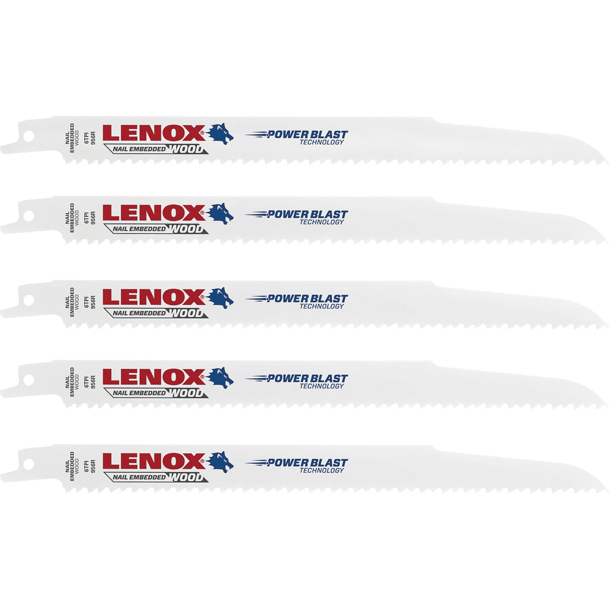 Wood Cutting Reciprocating Saw Blades, Bi-Metal, 6 TPI, 9" L x 3/4" W