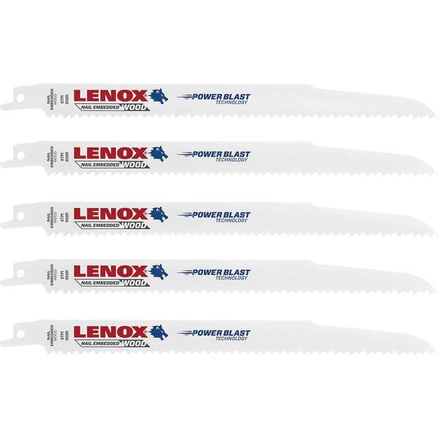 Wood Cutting Reciprocating Saw Blades, Bi-Metal, 6 TPI, 9" L x 3/4" W