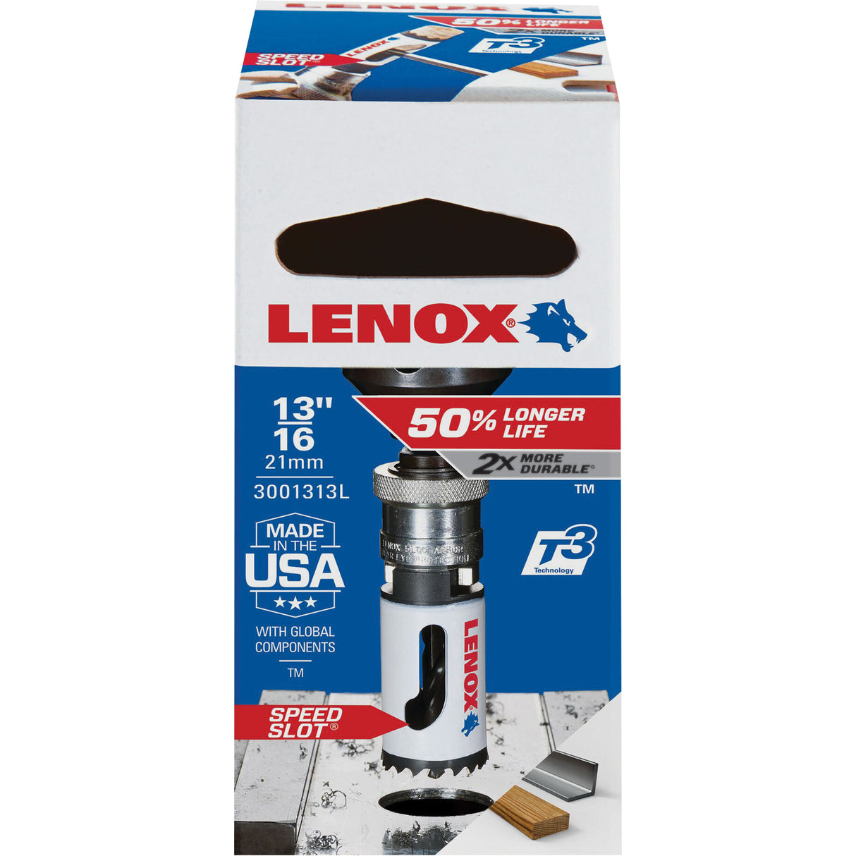 Speed Slot® Hole Saw with T3 Technology™, 13/16", 1-1/2" Depth of Cut, Bi-Metal