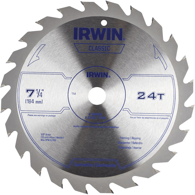Classic Series Circular Saw Blade, 7-1/4", 24 Teeth, Wood Use