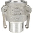 Cam & Groove Coupler, Aluminum, Type B, 1", Male NPT, 250 PSI