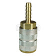 F-Series Pneumatic Manual Standard Hose Barb Coupler, Brass, 1/4", 500 psi