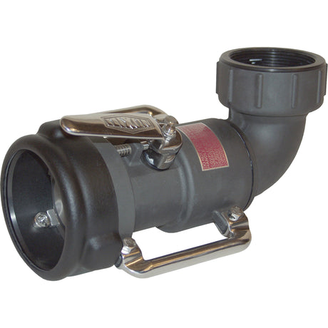 Bayonet Style Dry Disconnect 90° Swivel Coupler, Anodized Aluminum, 3", Female NPT, 85 PSI