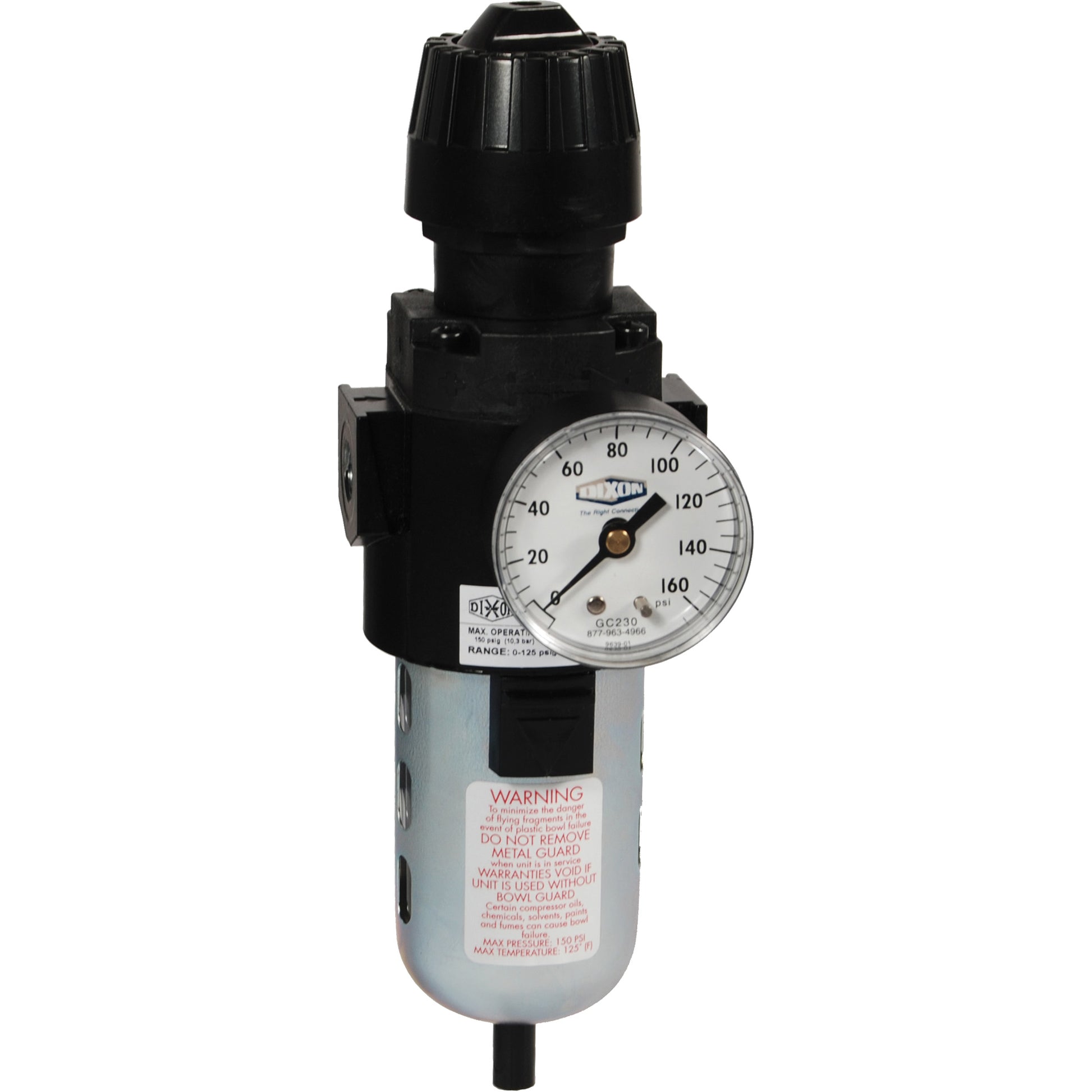 Wilkerson Compact Filter/Regulator, 1/2" NPT, 150 PSI Max. PSI, Standard