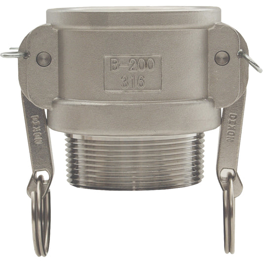 Global Cam & Groove Coupler, Stainless Steel, 1", Male NPT, 250 PSI