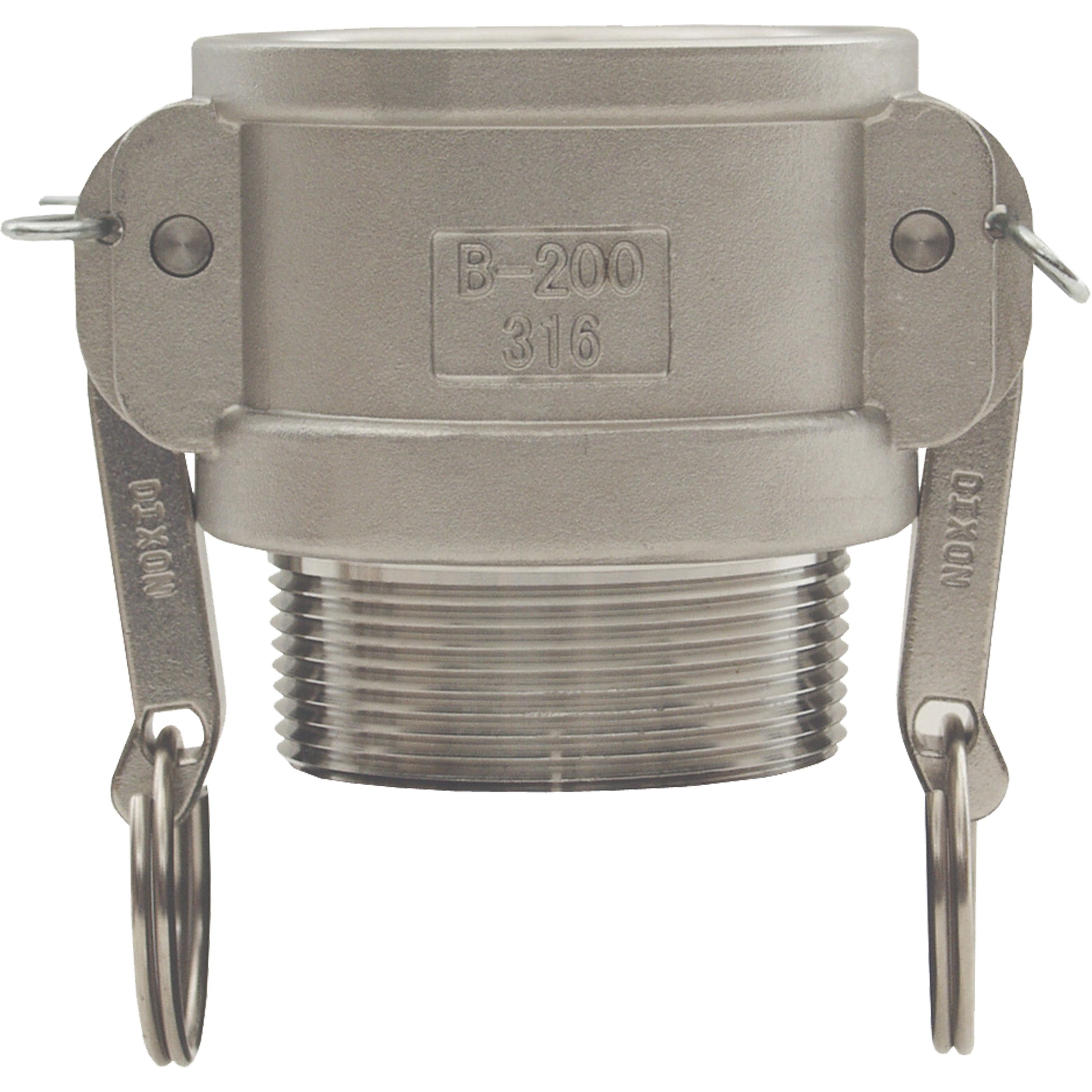 Global Cam & Groove Coupler, Stainless Steel, Type B, 2", Male NPT, 250 PSI