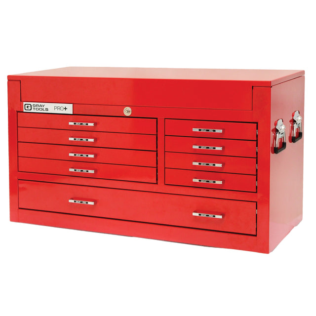 PRO+ Series Top Chest, 42" W, 9 Drawers, Red