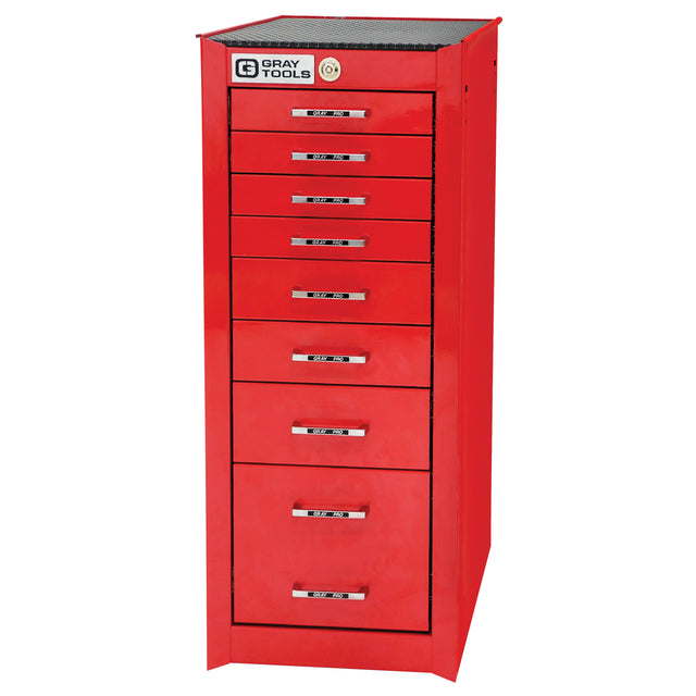 PRO+ Series Right-Side Rider, 8 Drawers, 15" W x 19" D x 36-1/2" H, Red