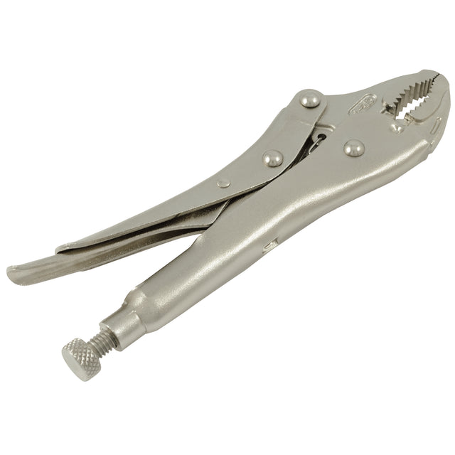 Locking Pliers, 5" Length, Curved Jaw