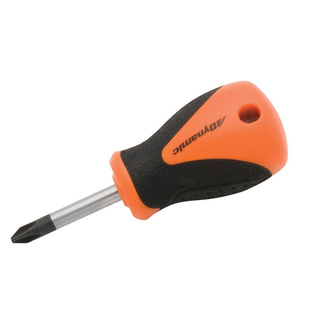 Philips Stubby Screwdriver, #2, 3-4/5" L, Cushion Grip Handle