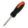 Ratcheting Multibit Screwdriver, 10-3/5" L, Cushion Grip Handle