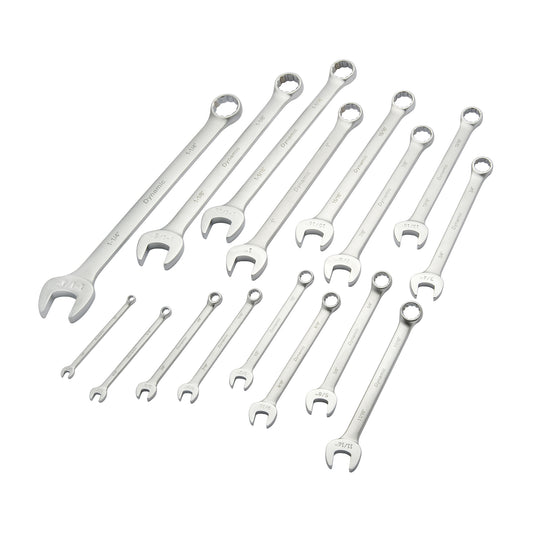 Wrench Set, Combination, 16 Pieces, Imperial