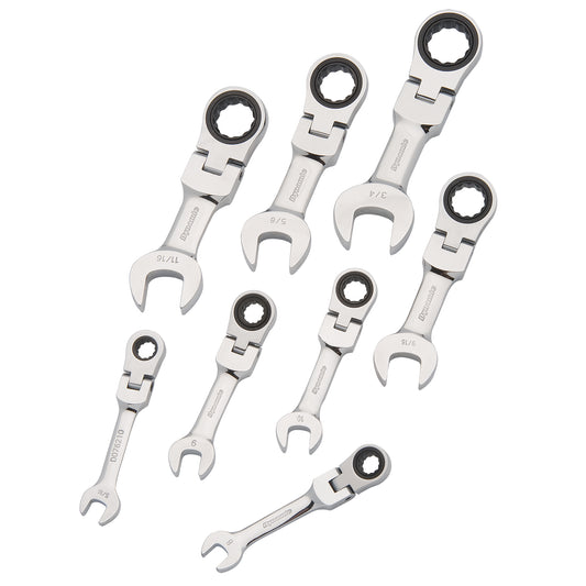 Stubby Wrench Set, Combination, 8 Pieces, Imperial