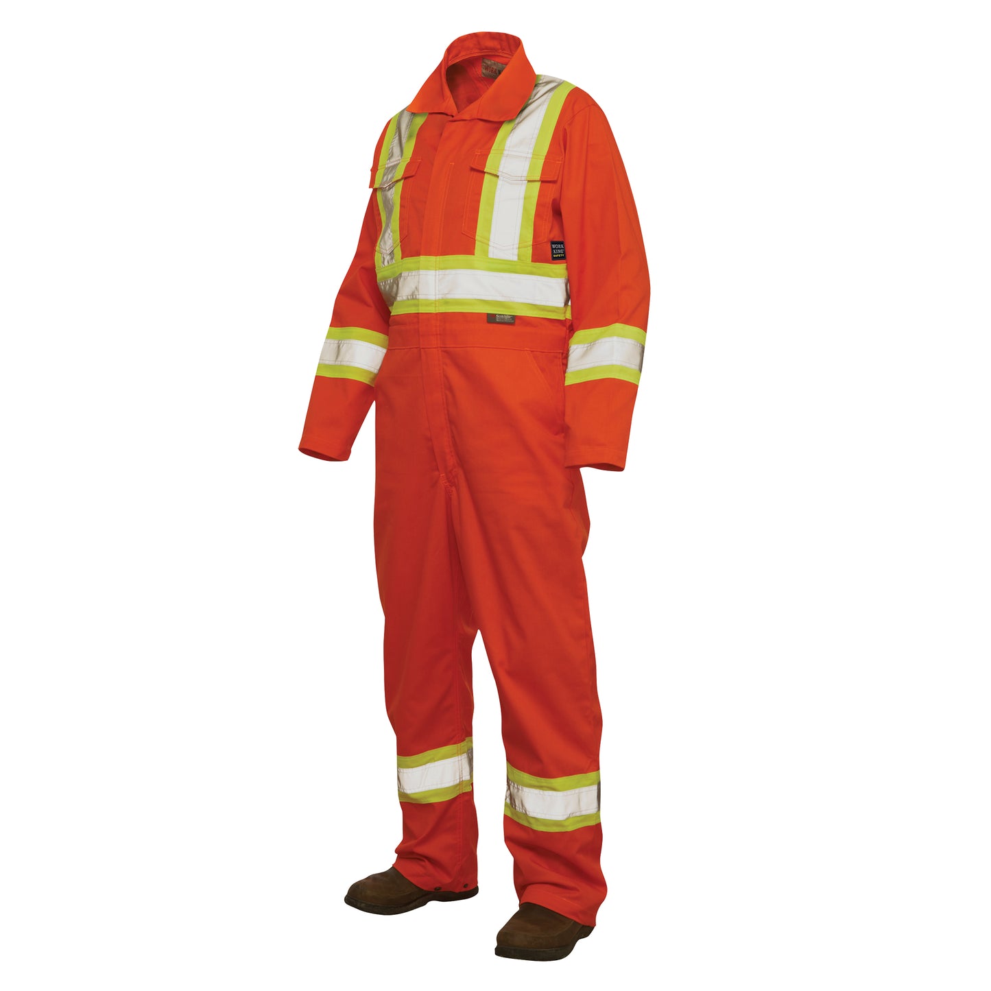 Tough Duck Unlined Safety Coveralls, X-Small, High Visibility Orange